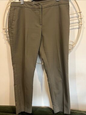 H&M Olive Green Straight-Leg Dress Pants